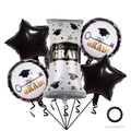 5pcs Graduation balloon set with Congrats Grad foil stars and scroll for party decoration - Graduation Certificate Style 2