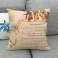 Textura detallada de funda de cojín de lino con ilustración vintage de diciembre y poesía - Estilo Poema de Diciembre Vintage (12)
