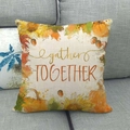 Housse de coussin en lin d'automne avec tournesol, citrouille et texte de récolte - Style Citrouille Tournesol Rassemblement (11)