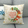 Linen pumpkin pillow cover with Autumn Is My Favorite Color text on a gray sofa - Autumn Is My Favorite Color (4)