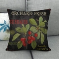 Housse de coussin en lin vintage avec imprimé cerises sur fond noir texturé - Standard / Style Verger De Cerises (4)