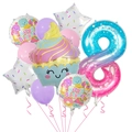 Number 8 ice cream balloon set with cupcake and stars for birthday party decor - Starry Sky Number Set 8