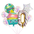 Ice cream birthday balloon set with donut number 0 and cupcake foil balloons - Number 0 Set