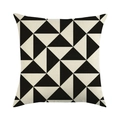 Federa in lino con motivo geometrico a triangoli patchwork in nero e bianco - Stile Cuciture Triangoli Geometrici Nordici Bianco E Nero (14)
