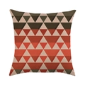 Federa in lino con motivi geometrici a triangolo nei colori marrone e arancione - Stile Motivo Ripetuto Triangoli Geometrici Marrone Arancione Rosa Grigio (15)