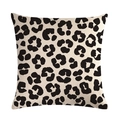 Linnen kussenhoes met chique zwart luipaardpatroon op beige basisstof voor thuis - Beige Luipaardprint Patroon (8)