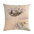Quadratischer Kissenbezug aus Leinen mit lila Lavendel-Ölgemälde im Retro-Stil - 45x45cm / Vintage Ölgemälde Lavendel (7)