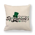 St. Patrick's Day linen pillow cover with green hat and clover print for home decor - Beard and Hat Art Style (8)