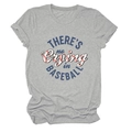 Détail du t-shirt gris chiné avec inscription There's No Crying In Baseball imprimée - S / Gris clair