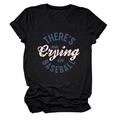 Detail des Spruchs There's No Crying in Baseball mit Nahtmuster auf dem Baumwoll-T-Shirt - Schwarz
