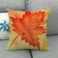 Autumn maple leaf linen pillowcase featuring vibrant red and orange fall foliage pattern - Crimson to Orange Gradient Maple Style
