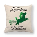 St. Patrick's Day linen pillowcase with funny green unicorn and clover illustration - Unicorn Spray Fun Style (18)