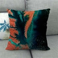 Detail of beach scenery linen pillowcase featuring a satellite map view of coastlines - Satellite Imagery Geomorphology Style (1)
