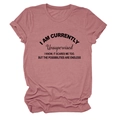 T-shirt rosa a girocollo con scritta nera e maniche con risvolto in vista piatta - Oro Rosa (Carattere Nero)