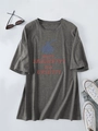 Flat lay of dark grey T-shirt with spaghetti graphic and creative slogan print - S / Dark Gray