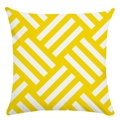 Detailed texture of yellow and white geometric striped super soft decorative cushion cover - Geometric Interlaced Style (7) / 18x18 Inch