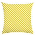 Detail of yellow and white diagonal twill pattern on ultra-soft square throw pillow cover - Bright Twill Style (10) / 18x18 Inch