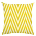 Detailed view of yellow and white zigzag chevron pattern on square microfiber pillowcase - Zigzag Pattern Style (5) / 18x18 Inch