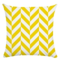 Modern yellow and white chevron pattern square cushion cover for home decor - Large Wave Pattern Style (6) / 18x18 Inch