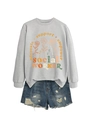 Close-up of casual social worker sweatshirt with advocate support empower floral print - S / Gray