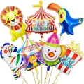 Set di 7 palloncini a tema circo con clown e animali per decorazione festa bambini - Set Combinazione Animali da Circo