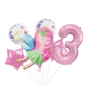 Feen-Prinzessin Ballon-Set für den 3. Geburtstag mit grüner Fee und rosa Nummer 3 - Feen-Nummer 3 Stil