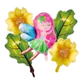 Vue détaillée du lot de ballons fée avec des tournesols et des feuilles vertes - Style Fée Tournesol Feuille (Ensemble Un)