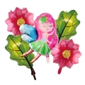 Détails du set de ballons en aluminium fée dessin animé avec fleurs et feuilles vertes - Style Fée Fleur Rouge Feuille (Ensemble Deux)