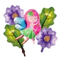 Set de globos de hadas y flores para decoración de fiestas de cumpleaños infantiles - Estilo Hada Flor Morada Hoja (Juego Cuatro)