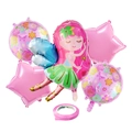 Detalle de set de globos de hada con formas de estrella y motivos florales - Estilo Mariposa Floral Redondo (Juego Diez)