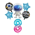Set de globos de astronauta con número 8 para decoración de fiesta de cumpleaños espacial - Juego de Número 8