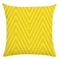 Square soft pillowcase featuring a vibrant yellow and white chevron wavy pattern design - Bright Wave Pattern Style (8) / 18x18 Inch