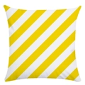 Square pillowcase with bold yellow and white diagonal stripes in soft fabric texture - Equal Width Diagonal Stripe Style (9) / 18x18 Inch