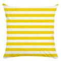 Square soft throw pillow cover featuring vibrant yellow and white horizontal stripes - Yellow White Horizontal Stripe Style (11) / 18x18 Inch