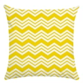 Modern square pillowcase featuring bright yellow and white chevron wavy pattern - Simple Chevron Style (14) / 18x18 Inch