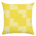 Square throw pillow cover with yellow and white geometric maze pattern on white background - Large Labyrinth Pattern Style (16) / 18x18 Inch