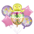 Detailansicht von einem 5-teiligen Oster-Folienballon-Set mit Küken Hase und Sternen - Schlüpfen A