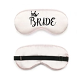 Pink satin Team Bride sleep mask with adjustable strap and crown print for wedding party - Light Pink BRIDE with Crown (Style 5)