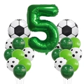 5th birthday green football balloon kit featuring number 5 and soccer foil balloons - Football Set 5