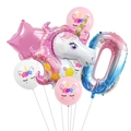 Regenbogen Zahlenballon 0 Einhorn Set für die Dekoration von Geburtstagsfeiern - Ziffer 0 Stil (Set 0)