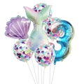 Meerjungfrau-Ballonset mit blauem Nummer 3 Ballon für den 3. Kindergeburtstag Deko - Nummer 3 Stil (Set 3)