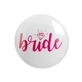 Spilla bianca Bride to Be con scritte magenta e diamante per addio al nubilato decor - Bride Bianco (Icona Diamante)
