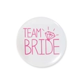 Badge rose Team Bride avec motif bague en diamant pour accessoires de fête EVJF - Équipe de la Mariée (Team Bride)