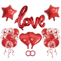 Set di palloncini per San Valentino con palloncino LOVE e decorazioni a stella rossa - Set di Cuori LOVE San Valentino