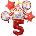 Circus tent theme party balloon set with number 5 and animals for 5th birthday decor - Circus Tent Number Five Set