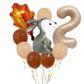 Forest theme bunny and caramel number 2 balloon set for children birthday decor - Number 2 Style (Style B)