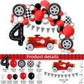 Details zum Rennwagen-Party-Set mit Luftballons, Reifenformen und Montagezubehör - Rennwagen-Set Nummer 4