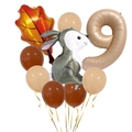 Jungle rabbit and caramel number 9 balloon set for children birthday party decor - Number 9 Style (Style B)