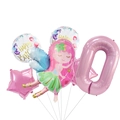 Kit d'anniversaire princesse fée avec ballon en aluminium chiffre 0 rose - Style Fée Numéro 0