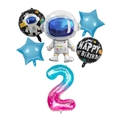 Set de globos de astronauta con número 2 degradado para fiesta de cumpleaños - Juego de Número 2